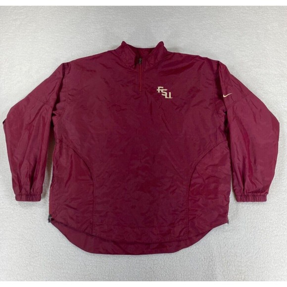 Nike‎ Team Florida State Seminoles Men’s Sz Large Red 1/4 Zip Women's Jacket - Picture 1 of 11